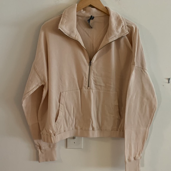 Vuori Sunnyside Half Zip Pullover Sweatshirt in Alabaster - Picture 3 of 14